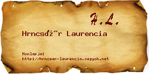 Hrncsár Laurencia névjegykártya